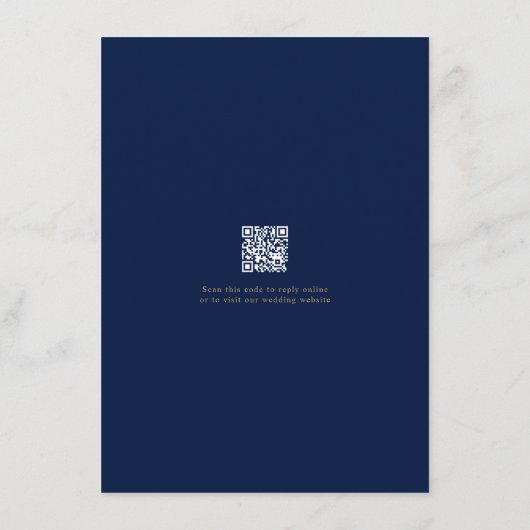 ネイビー結婚金ゴールドの柔らかい繊細なロマンチックな詳細 エンクロージャーカード (裏面)