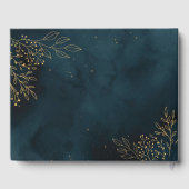 ネイビー結婚金ゴールド文房具テンプレート ゲストブック (裏面)