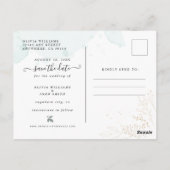 ネイビー結婚金ゴールド文房具テンプレート ポストカード (裏面)