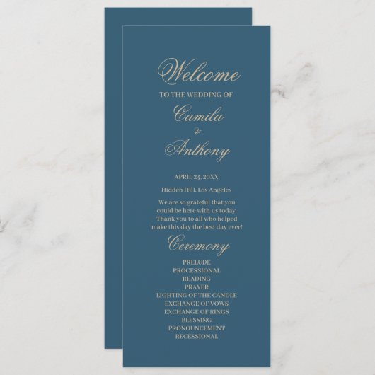 ネイビー結婚金ゴールド プログラム (正面/裏面)