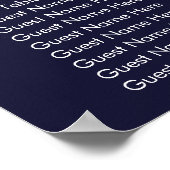 ネイビー結婚・ブルゴーニュ・ピンクのシーティングチャート ポスター (角)