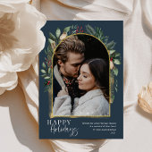 ネイビー緑の金ゴールドアーチトレンディースクリプトの写真 シーズンカード