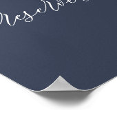 ネイビー署名シンプル予約ユニーク ポスター (角)