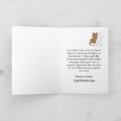 ネイビー考えブルーズ・オブ・ユー・キャットクリスタルモダン サンキューカード (内部)