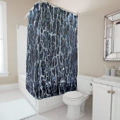 ネイビー自然抽象芸術 シャワーカーテン (インサイチュ)