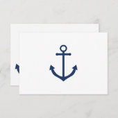 ネイビー航海のいかりウェディングRSVPレスポンスカード 招待状 (正面/裏面)