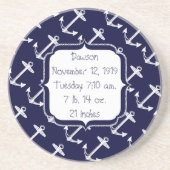 ネイビー航海のいかりパターン コースター (正面)