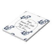 ネイビー航海のいかりパターン ノートパッド