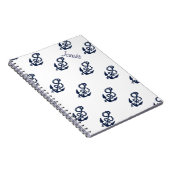 ネイビー航海のいかりパターン ノートブック (右側)