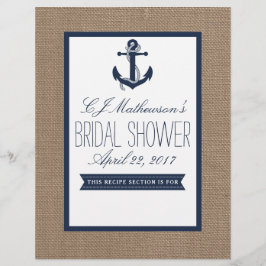 ネイビー航海のいかりブライダルシャワーレシピ分周器