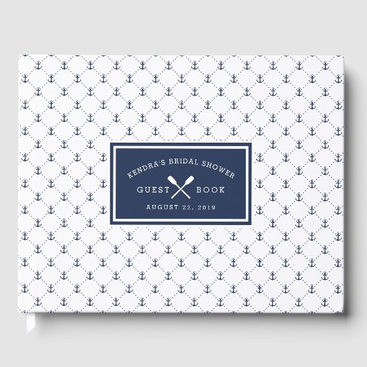 ネイビー航海のいかりブライダルシャワー ゲストブック (正面)