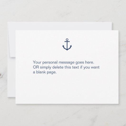 ネイビー航海のいかりブライドメイド提案カード 招待状 (裏面)