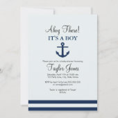 ネイビー航海のいかりベビーシャワー招待状 招待状 (正面)