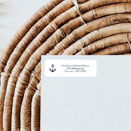 ネイビー航海のいかりヨットコースト結婚の住所 ラベル