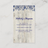 ネイビー航海のいかり素朴流木 名刺 (裏面)