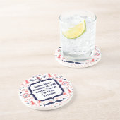 ネイビー航海のいかり、ホエールタコ模様 コースター (側面)