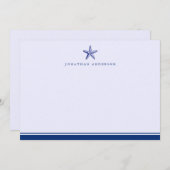 ネイビー航海のをテーマにしたヒトデ対応 ノートカード (正面/裏面)