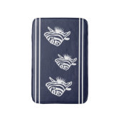 ネイビー航海のアンジェルフィッシュ海沿いの白 バスマット (正面縦)