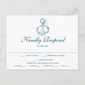 ネイビー航海のウェディングRSVPポストカード ポストカード (正面)