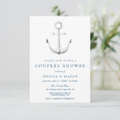 ネイビー航海のカップルシャワー招待状カード 招待状 (スタンド正面)