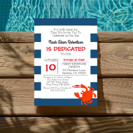 ネイビー航海のガニパーソナライズされたバプテスマ 招待状