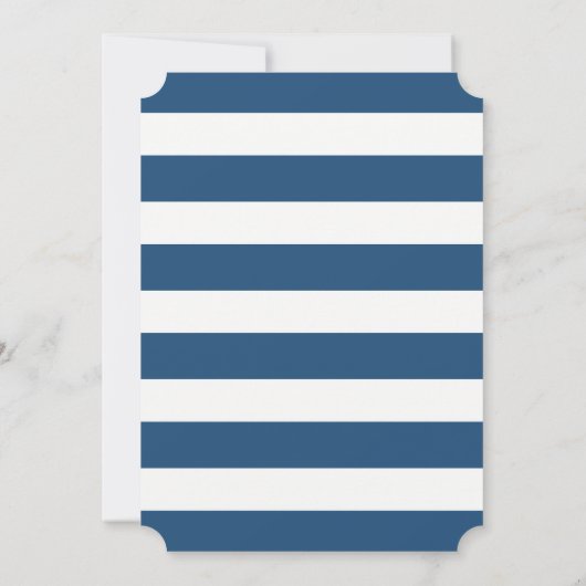 ネイビー航海のガニパーソナライズされたバプテスマ 招待状 (裏面)