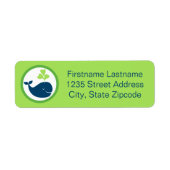 ネイビー航海のグリーンクジラ差出人住所 ラベル (正面)