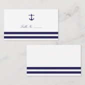 ネイビー航海のゲストテーブルエスコートカード プレイスカード (正面/裏面)