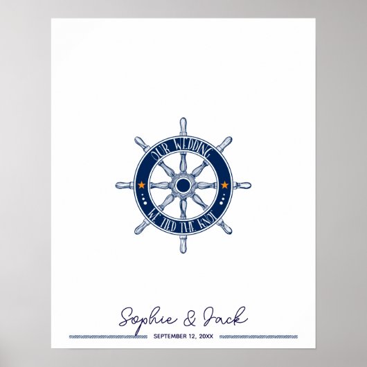 ネイビー航海のシグネ結婚クションのゲストブック ポスター (正面)