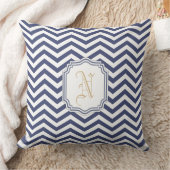 ネイビー航海のシボロン・モノグラーム クッション (ブランケット)