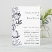 ネイビー航海のシーシェル結婚式招待状 招待状 (スタンド正面)