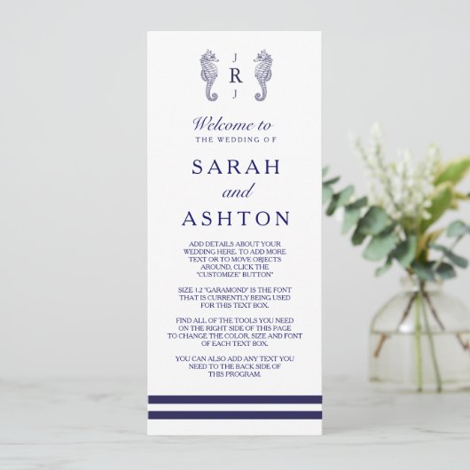 ネイビー航海のシーホース結婚式 プログラム (スタンド正面)