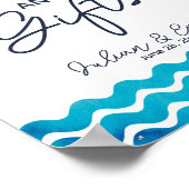 ネイビー航海のズ結婚カードとギフトプリント ポスター (角)