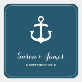 ネイビー航海のズ結婚スクエアフェイスシール スクエアシール