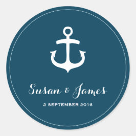 ネイビー航海のズ結婚・ラウンド・フェイスシール ラウンドシール