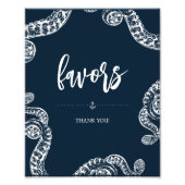 ネイビー航海のタコ党の結婚好意のサイン フォトプリント (正面)