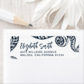 ネイビー航海のタコ差出人住所ラベル ラベル (インサイチュ)