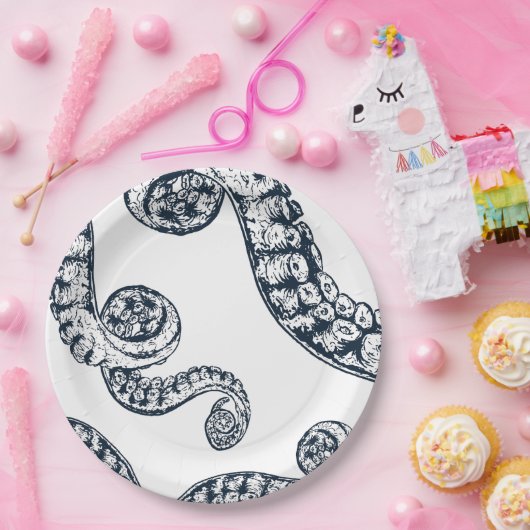 ネイビー航海のタコ紙プレート ペーパープレート (パーティー)