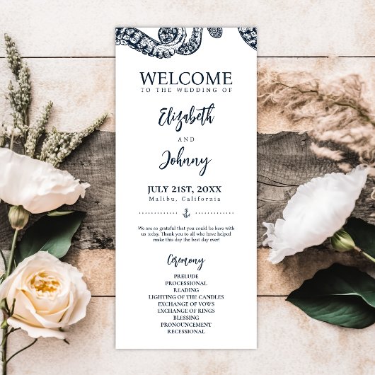 ネイビー航海のタコ結婚のセレモニー プログラム