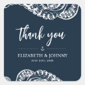 ネイビー航海のタコ結婚式の引き出物シール スクエアシール (正面)