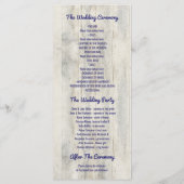 ネイビー航海のド素朴ライトウッドビーチ結婚式 プログラム (裏面)