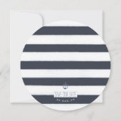 ネイビー航海のノット水色いかり日付の保存 招待状 (裏面)