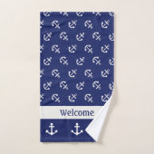 ネイビー航海のバスタオオルセットのいかり バスタオルセット (ハンドタオル)