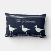 ネイビー航海のピロー白砂ピッパー ランバークッション (裏面)