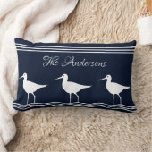 ネイビー航海のピロー白砂ピッパー ランバークッション (ブランケット)