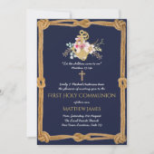 ネイビー航海のファースト・コミュニオンボーイ・ガール・招待状 招待状 (正面)