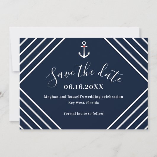 ネイビー航海のフォト結婚ズ セーブザデート (正面)