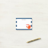 ネイビー航海のフリスビーカニ小パーソナライズされた形 ポストイット (デスク上)