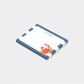 ネイビー航海のフリスビーカニ小パーソナライズされた形 ポストイット (アングル)