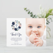ネイビー航海のフローラとホワイト|写真バプティスマ サンキューカード (スタンド正面)